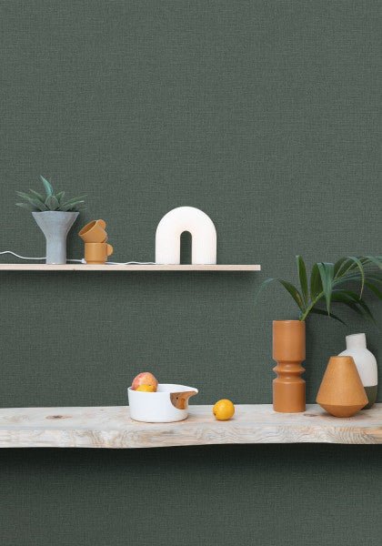 - Caselio Jute Uni Mat - Sapin Wallpaper - RLF104017850 - Decor Warehouse