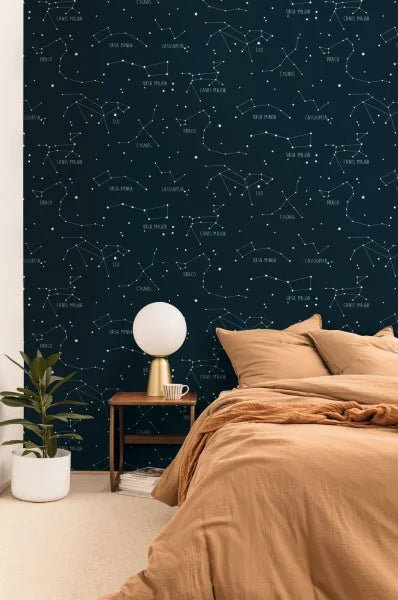 - Caselio Our Planet Constellations Midnight Blue Wallpaper - 101916918 - Decor Warehouse