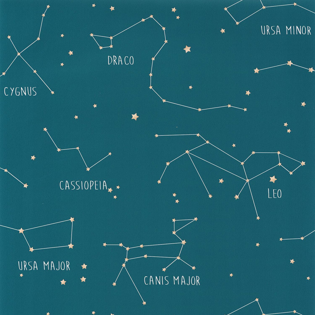  - Caselio Our Planet Constellations Sea Blue Wallpaper - 101916003 - Decor Warehouse
