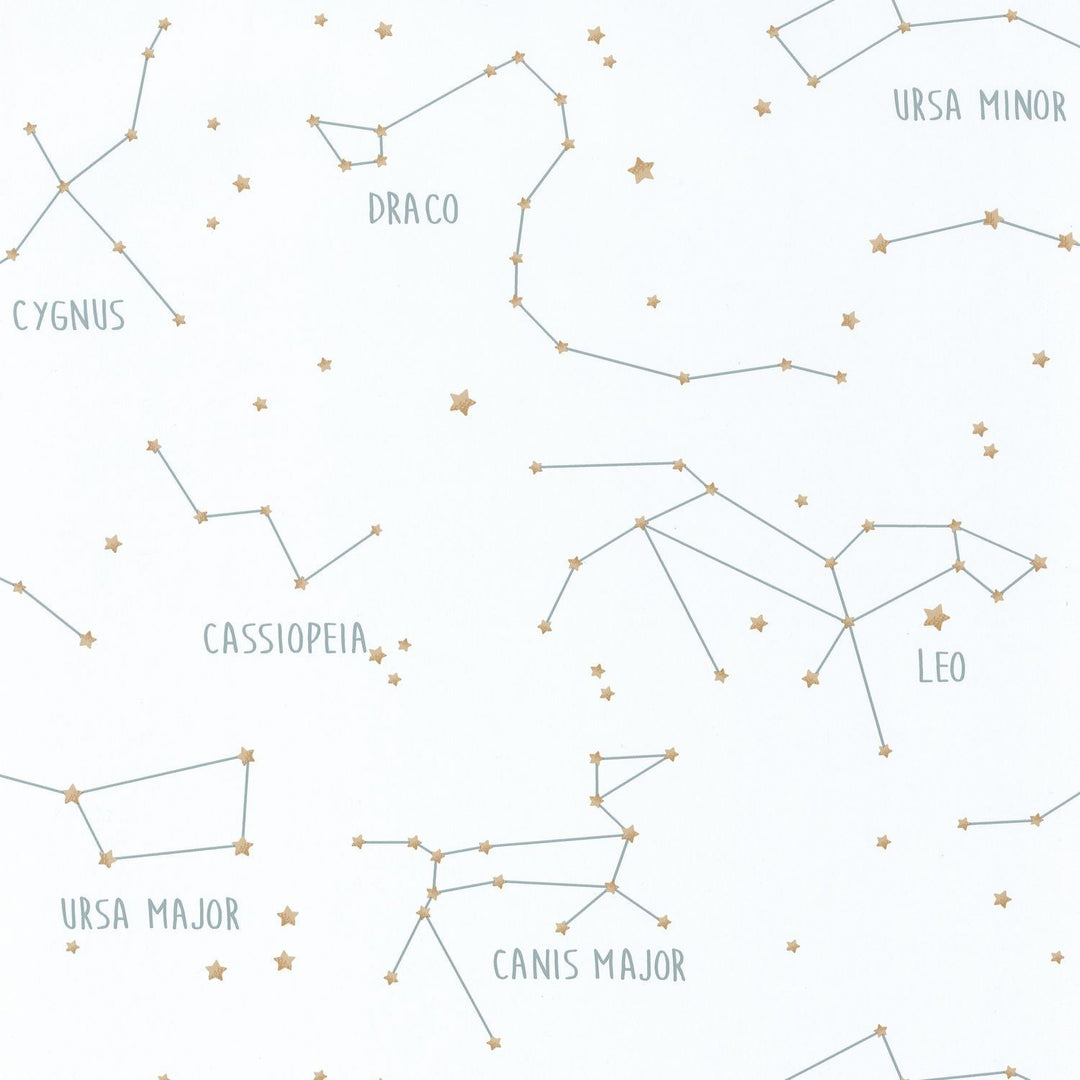  - Caselio Our Planet Constellations White & Sea Green Wallpaper - 101917125 - Decor Warehouse