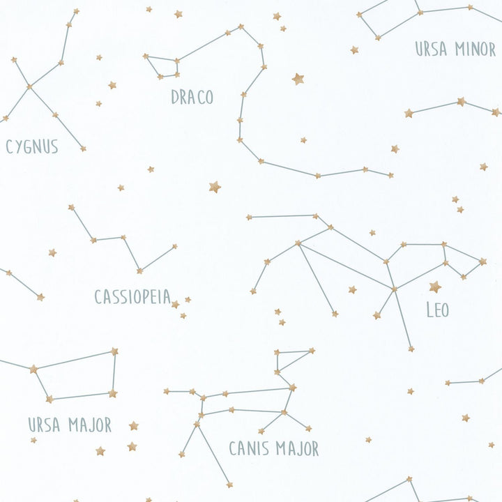  - Caselio Our Planet Constellations White & Sea Green Wallpaper - 101917125 - Decor Warehouse