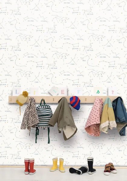  - Caselio Our Planet Constellations White & Sea Green Wallpaper - 101917125 - Decor Warehouse