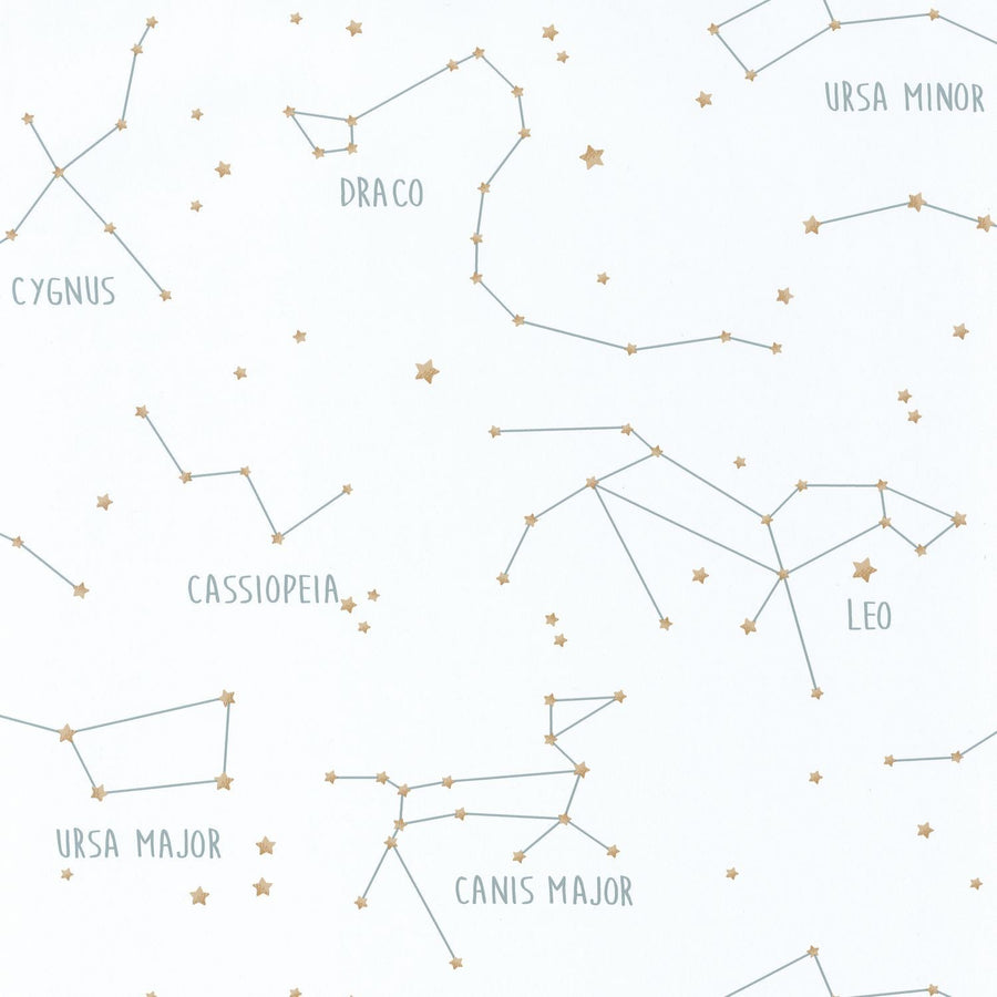  - Caselio Our Planet Constellations White & Sea Green Wallpaper - 101917125 - Decor Warehouse