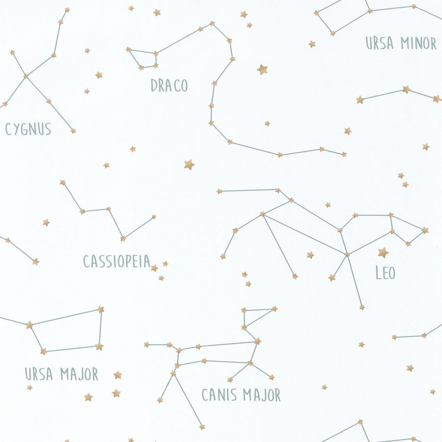 101917125-Caselio-Caselio Our Planet Constellations White & Sea Green Wallpaper-Decor Warehouse