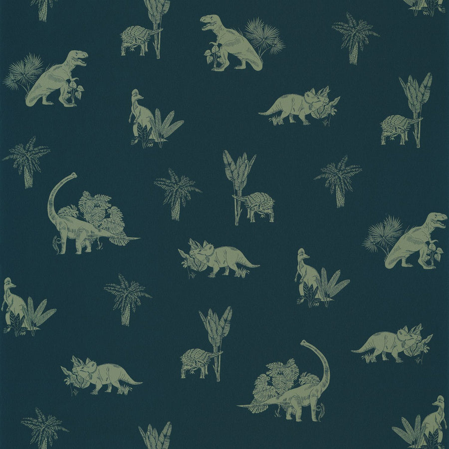 101936900-Caselio-Caselio Our Planet Jurassic World Midnight Blue & Khaki Green Wallpaper-Decor Warehouse
