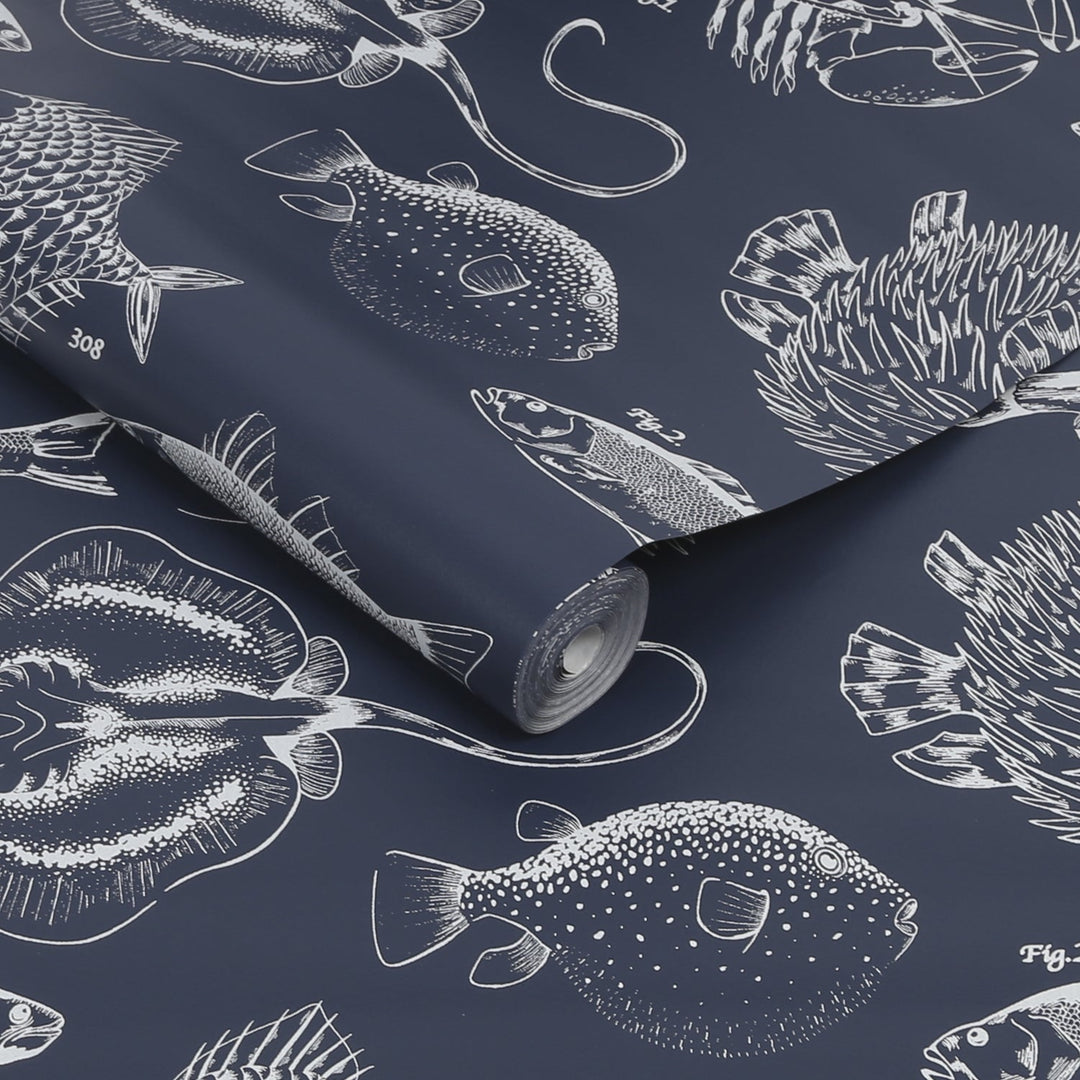 - Contour - Into the Deep Navy Design Wallpaper - 112652 - Decor Warehouse