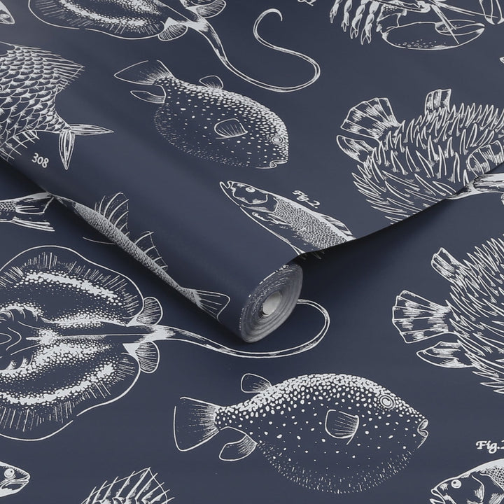 - Contour - Into the Deep Navy Design Wallpaper - 112652 - Decor Warehouse