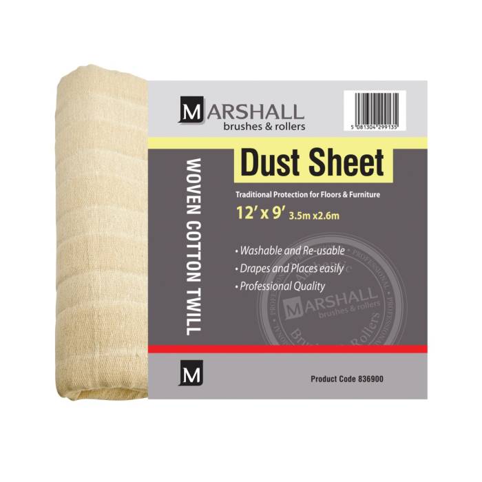 5081304299166-Marshall-Cotton Twill Cover - Dust Sheet 3.5 x 2.6m-Decor Warehouse