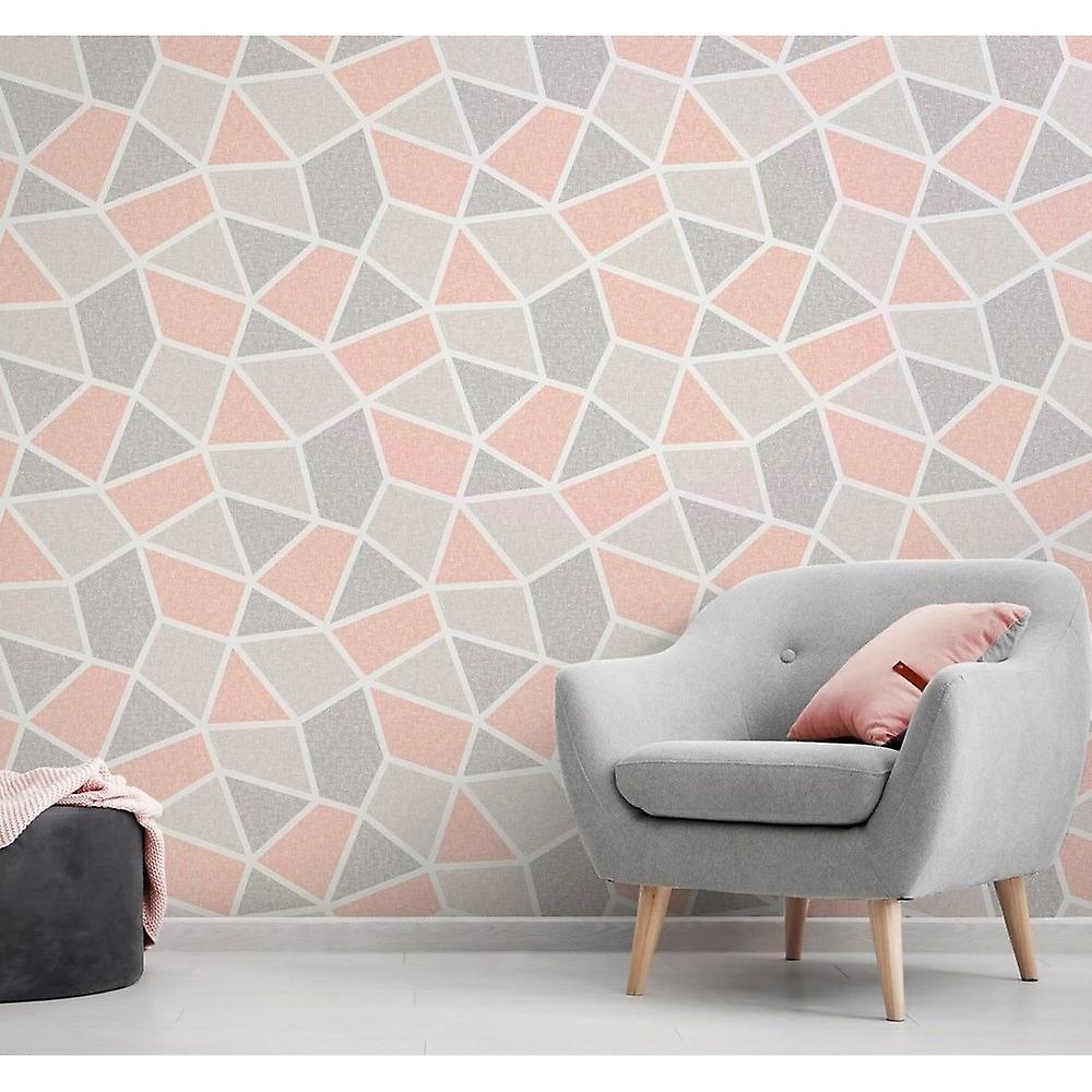M1478-Crown-Crown Arendal Geometric Coral Wallpaper-Decor Warehouse