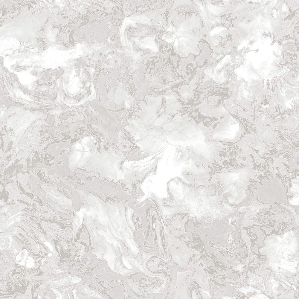  - Crystal - Liquid Marble Shimmer White Silver Wallpaper - 6354 - Decor Warehouse