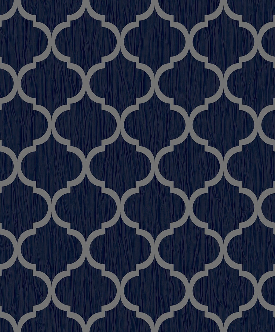 8894-Debona-Crystal Trellis Wallpaper - Blue / Silver-Decor Warehouse