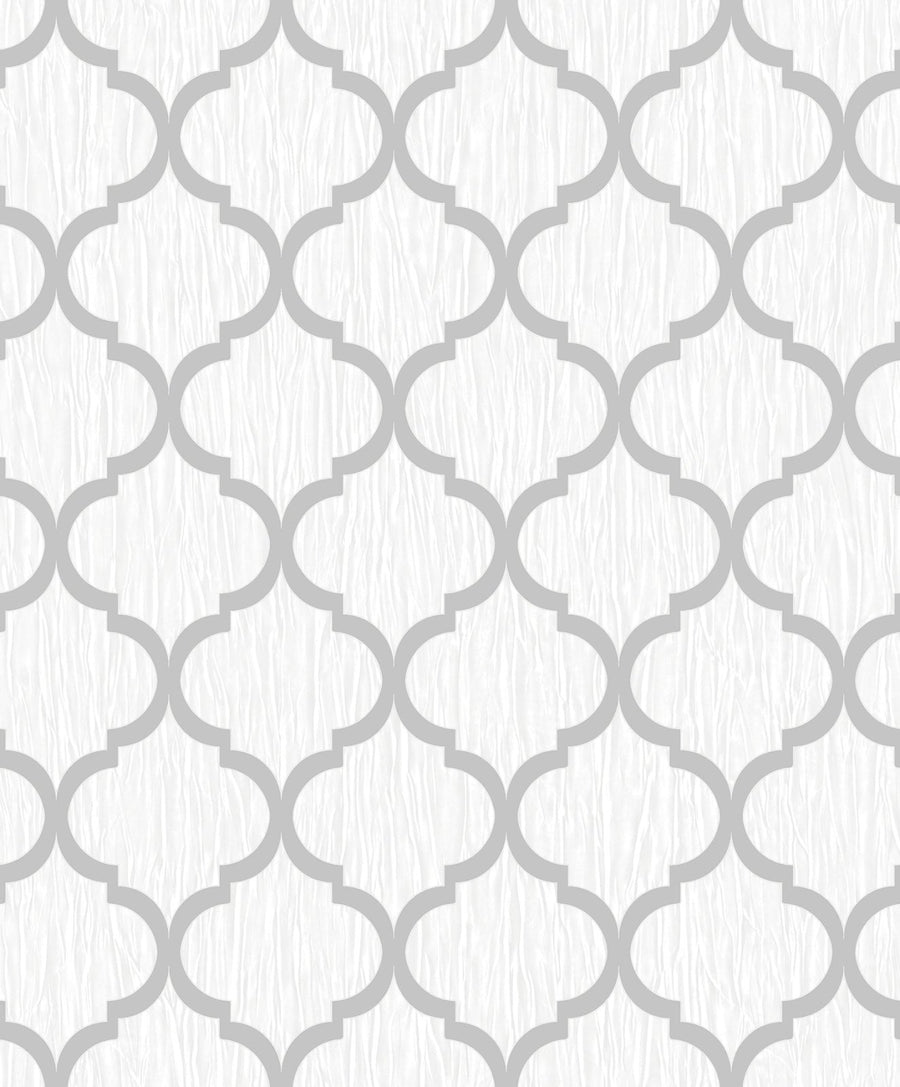 8896-Debona-Crystal Trellis Wallpaper - White / Silver-Decor Warehouse