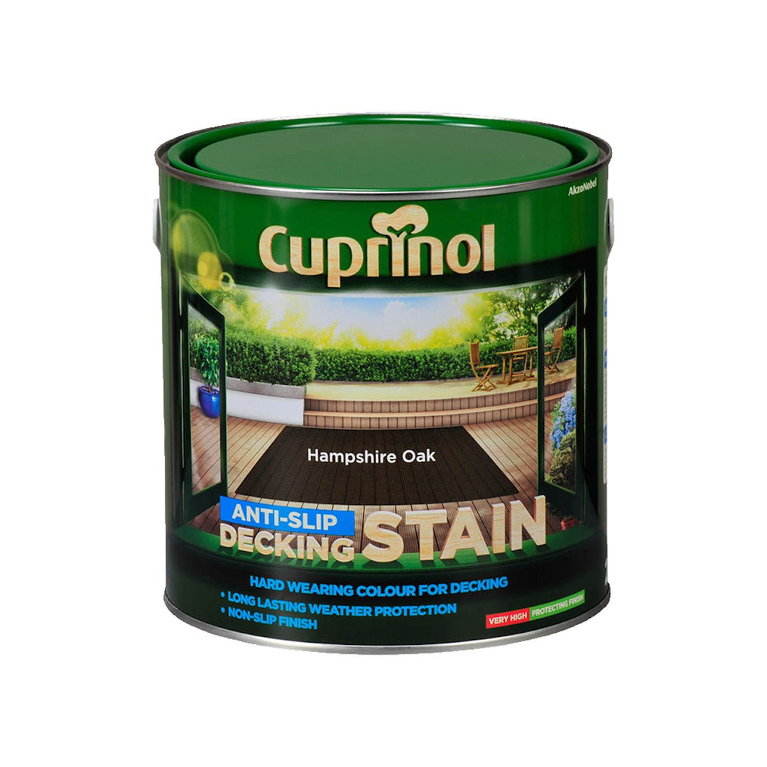  - Cuprinol Anti - Slip Decking Stain 2.5L - Hampshire Oak - 5092620 - Decor Warehouse