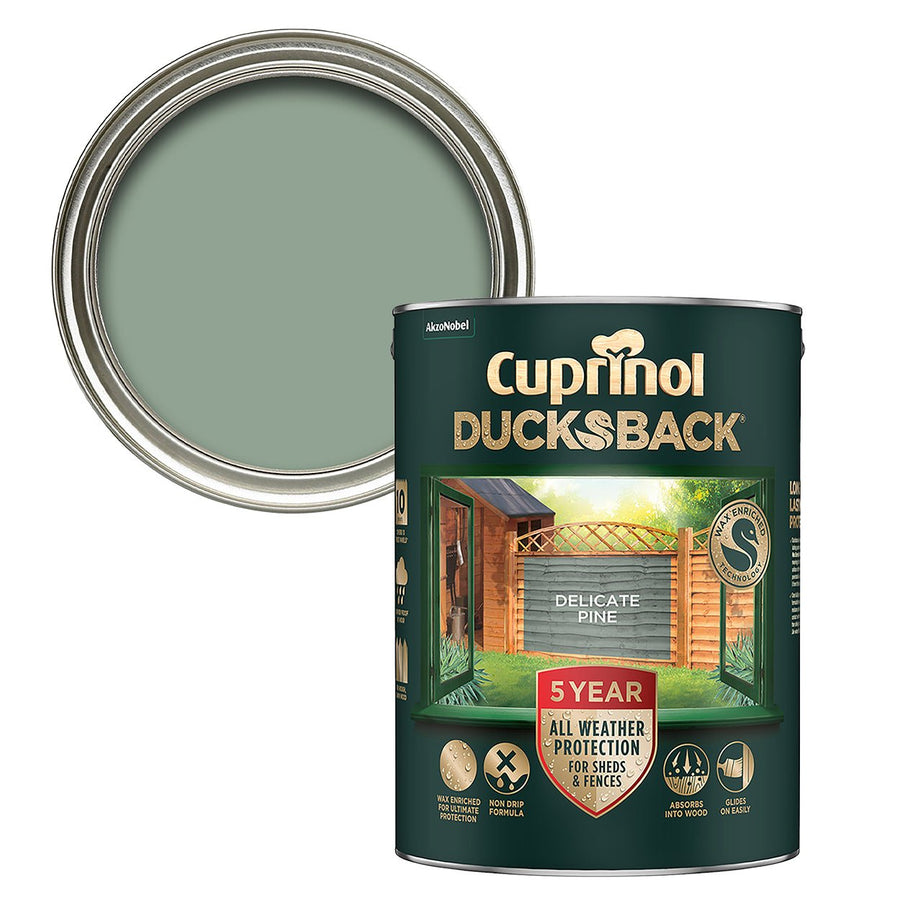 5701413-Cuprinol-Cuprinol Ducksback Fence & Shed Paint - Delicate Pine 5L-Decor Warehouse