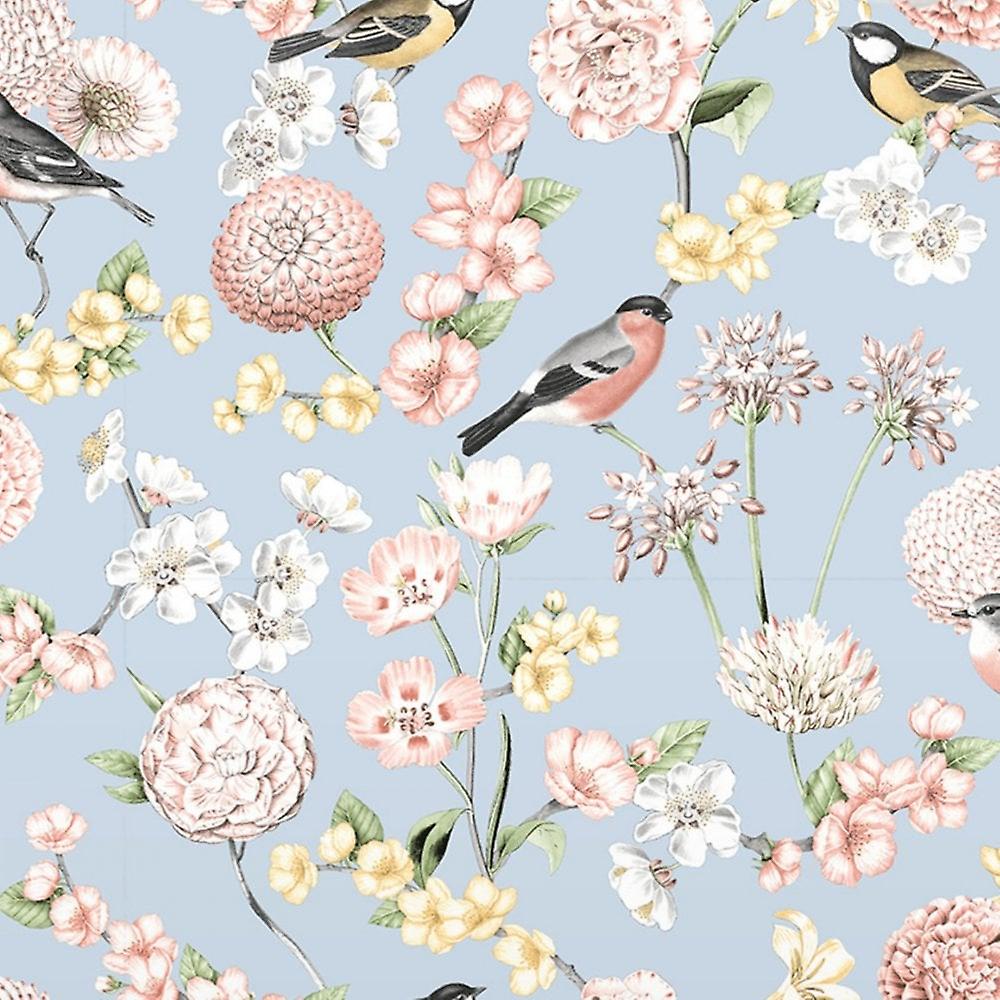 - Debona Limoges Floral Robin Birds Wallpaper - 5031 - Decor Warehouse
