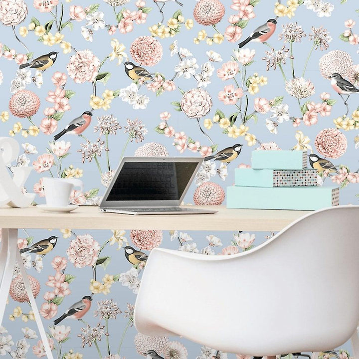  - Debona Limoges Floral Robin Birds Wallpaper - 5031 - Decor Warehouse