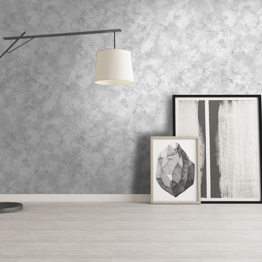 - Debona Verona Marble Silver & White Vinyl Wallpaper - 9122 - Decor Warehouse