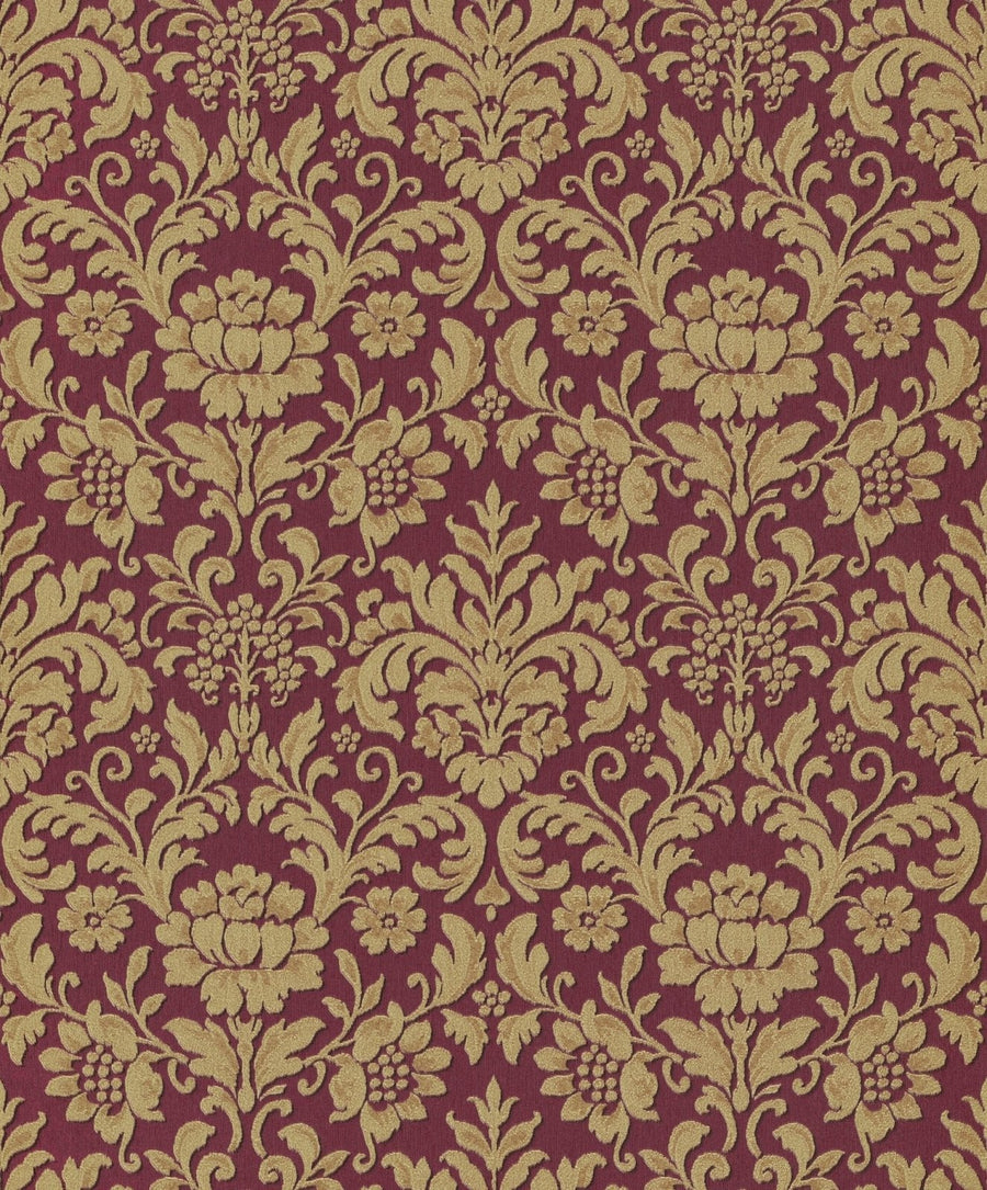 6378-06-Erismann-Deluxe Palaisroyal 2 - Gold & Red Damask Wallpaper-Decor Warehouse