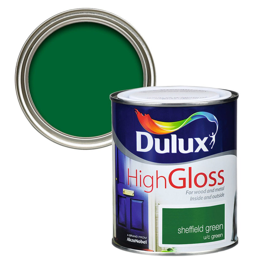 -Dulux-Dulux High Gloss Wood & Metal - Sheffield Green Paint - 750ml-Decor Warehouse