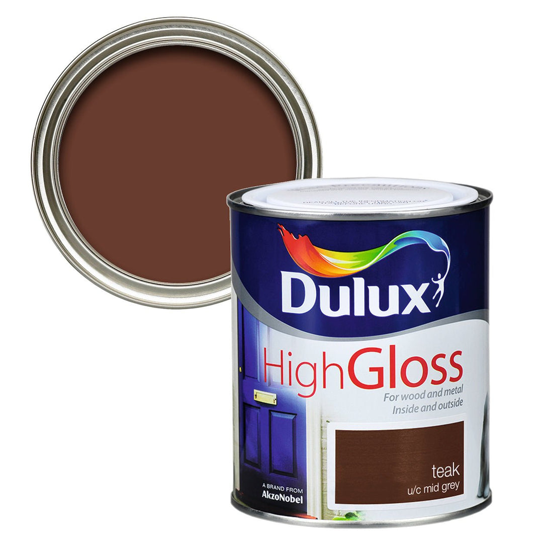 - Dulux High Gloss Wood & Metal - Teak Paint - 750ml - Decor Warehouse