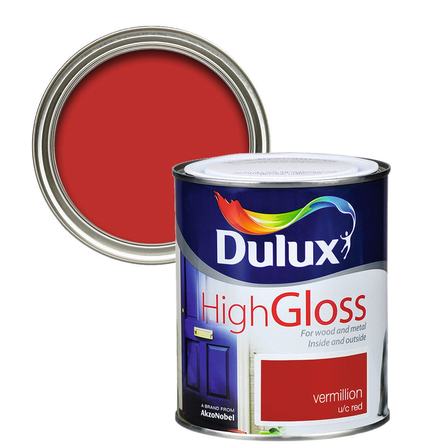  - Dulux High Gloss Wood & Metal - Vermillion Paint - 750ml - Decor Warehouse