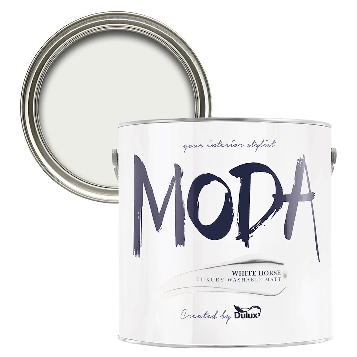  - Dulux Moda White Horse Paint 2.5L - 5487794 - Decor Warehouse
