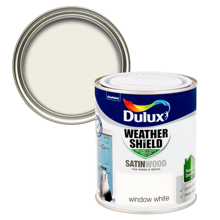 -Dulux-Dulux Weather Shield Satinwood- Window White Paint - 750ml-Decor Warehouse