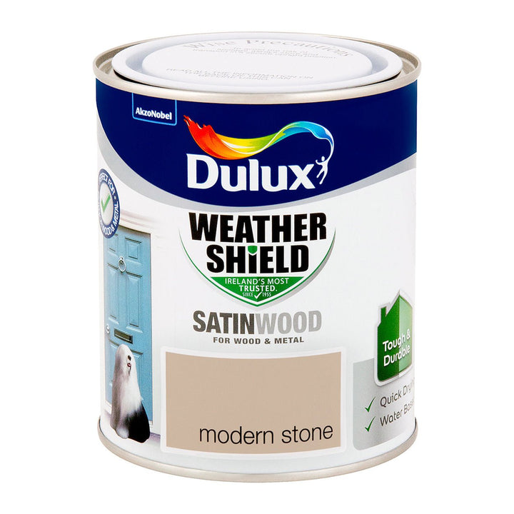  - Dulux Weathershield Satinwood - Modern Stone Paint - 750ml - Decor Warehouse