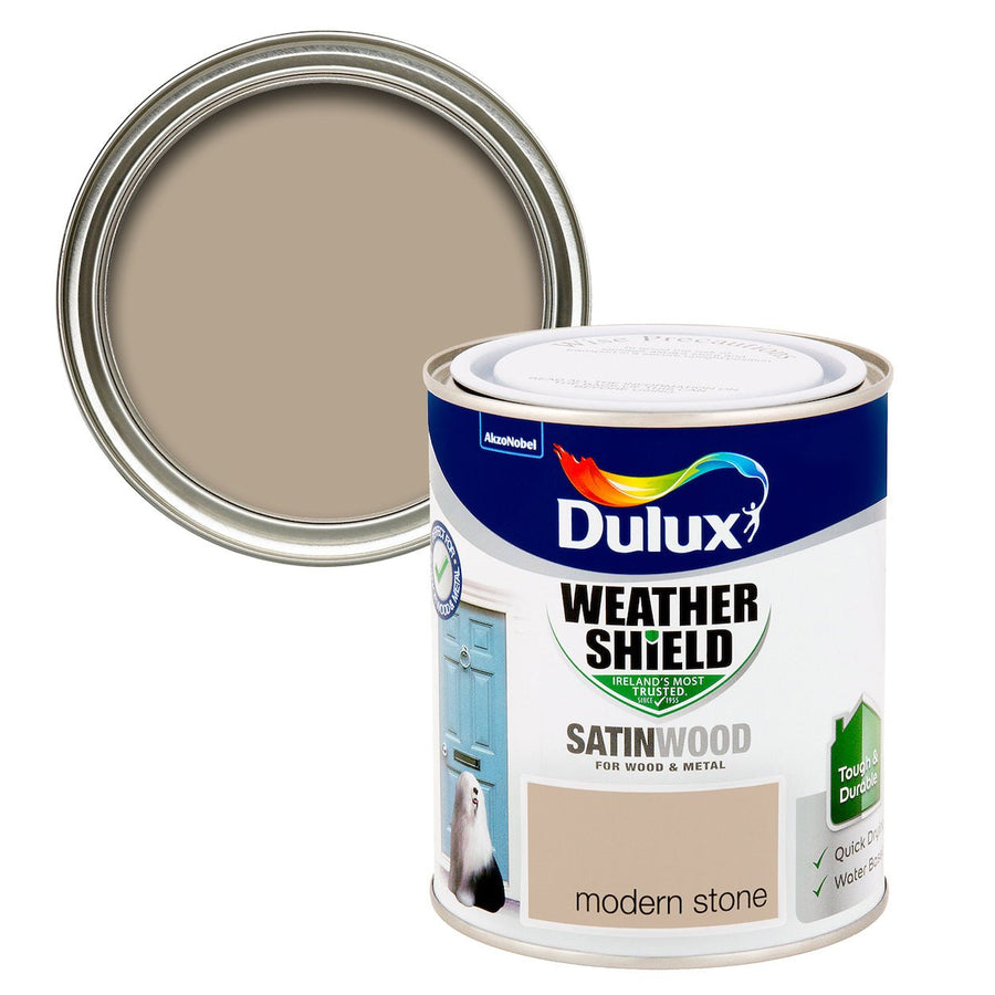  - Dulux Weathershield Satinwood - Modern Stone Paint - 750ml - Decor Warehouse