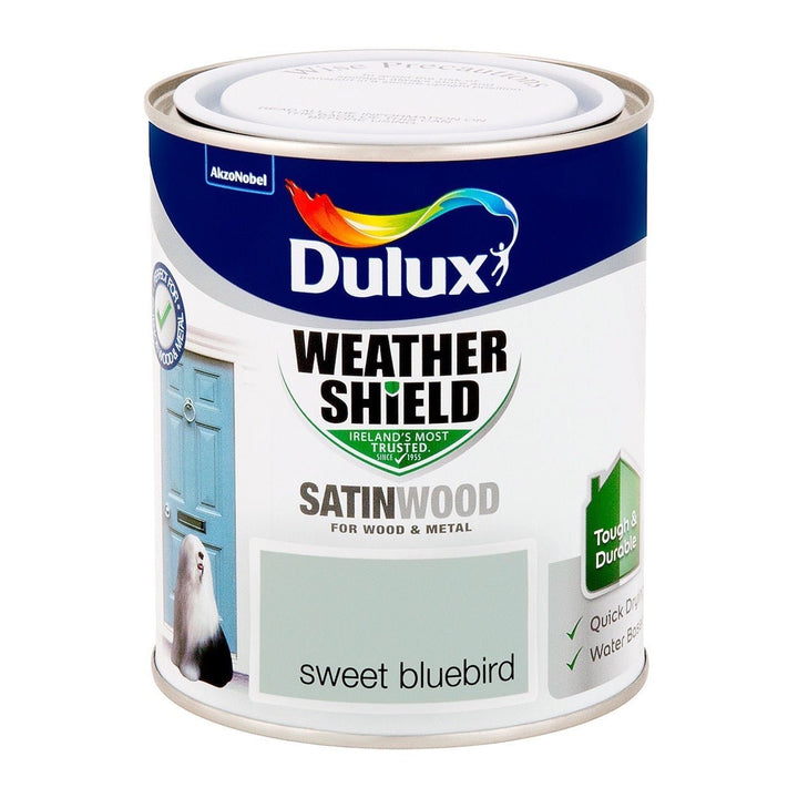  - Dulux Weathershield Satinwood - Sweet Bluebird Paint - 750ml - Decor Warehouse