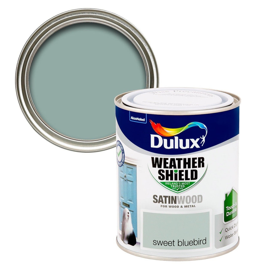 - Dulux Weathershield Satinwood - Sweet Bluebird Paint - 750ml - Decor Warehouse