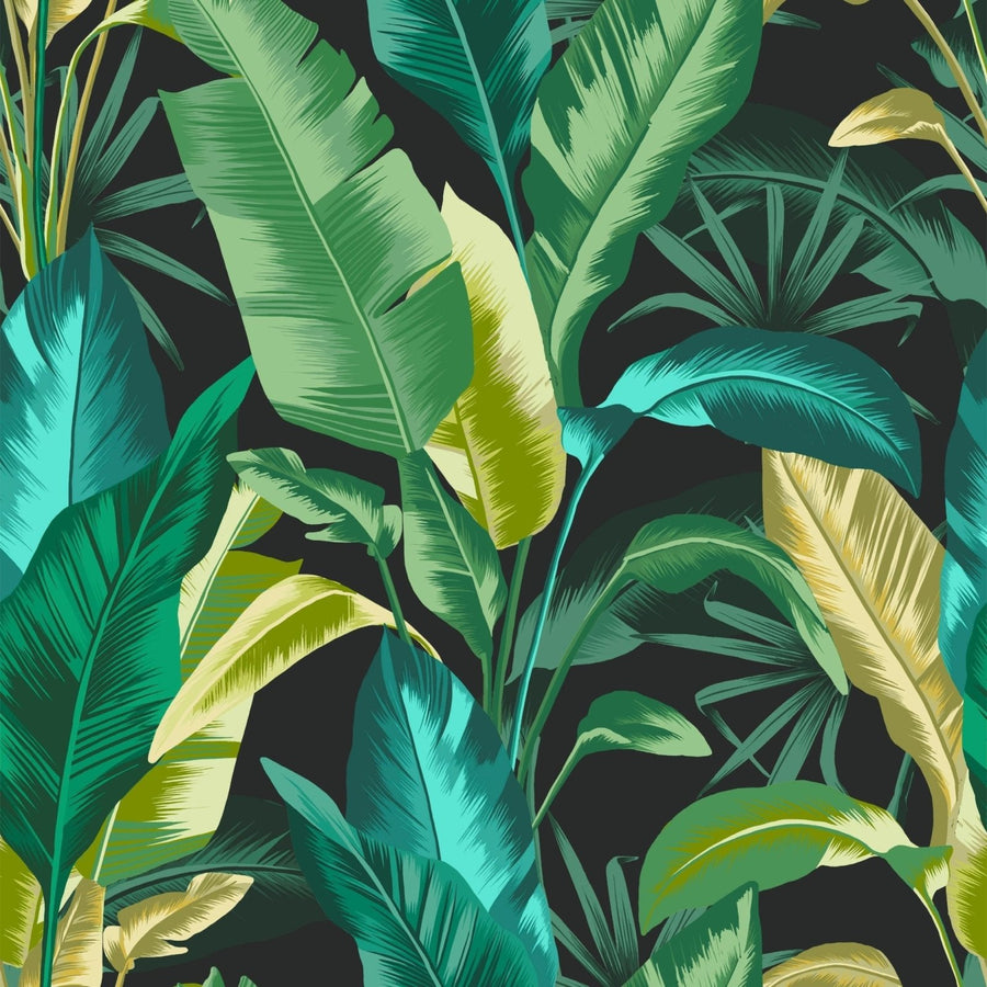 118721-Graham & Brown-Envy - Leaf It Out Midnight Wallpaper-Decor Warehouse