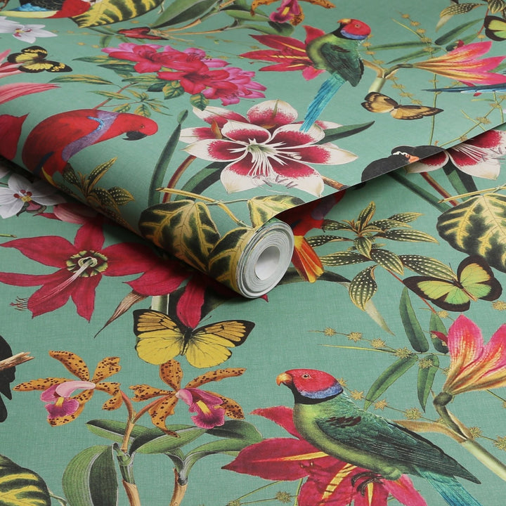 - Envy Luna Green Paradiso Wallpaper - 118618 - Decor Warehouse