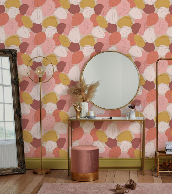 - Envy Mood Peachy Madame Mustard Wallpaper - 118609 - Decor Warehouse