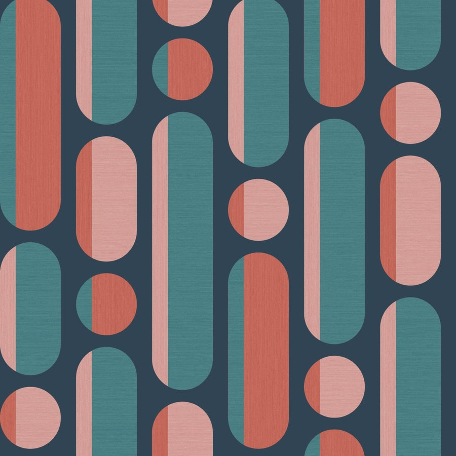  - Envy Morse Coral & Navy Wallpaper - 118611 - Decor Warehouse