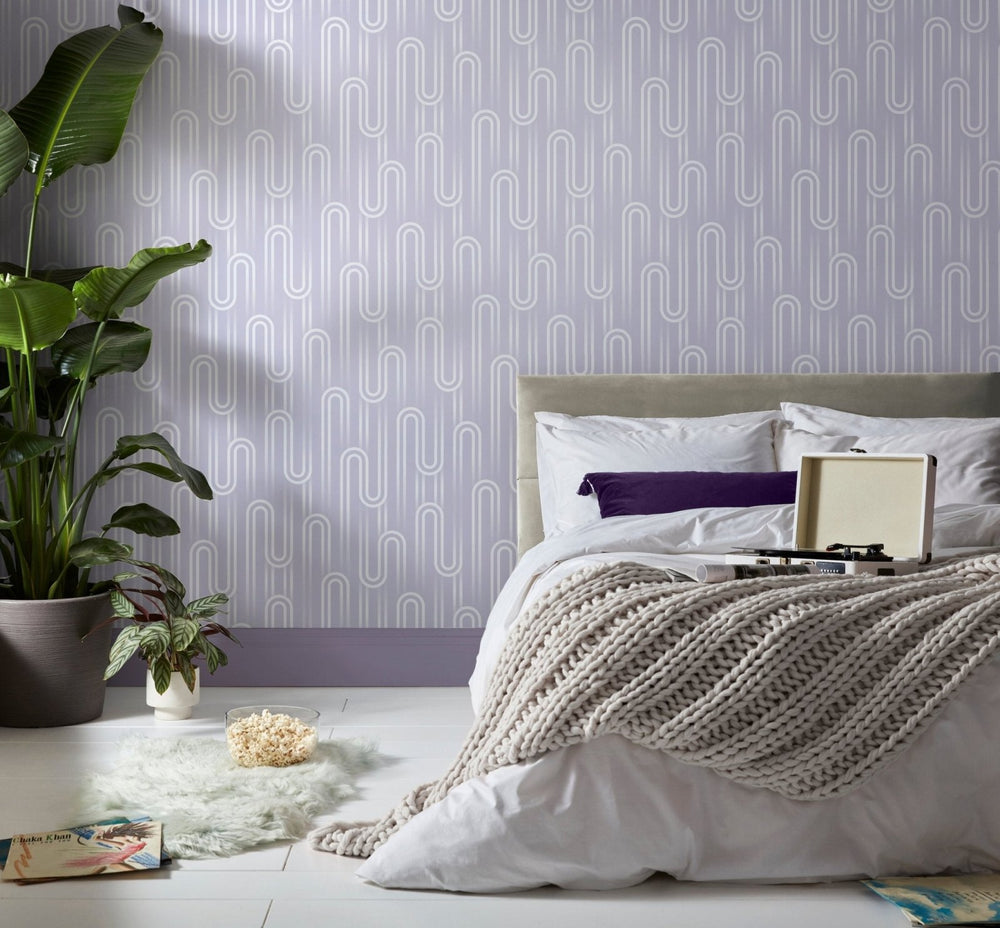  - Envy Ups and Downs Lavender Wallpaper - 118731 - Decor Warehouse