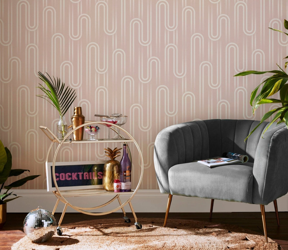  - Envy Ups and Downs Peachy Wallpaper - 118617 - Decor Warehouse