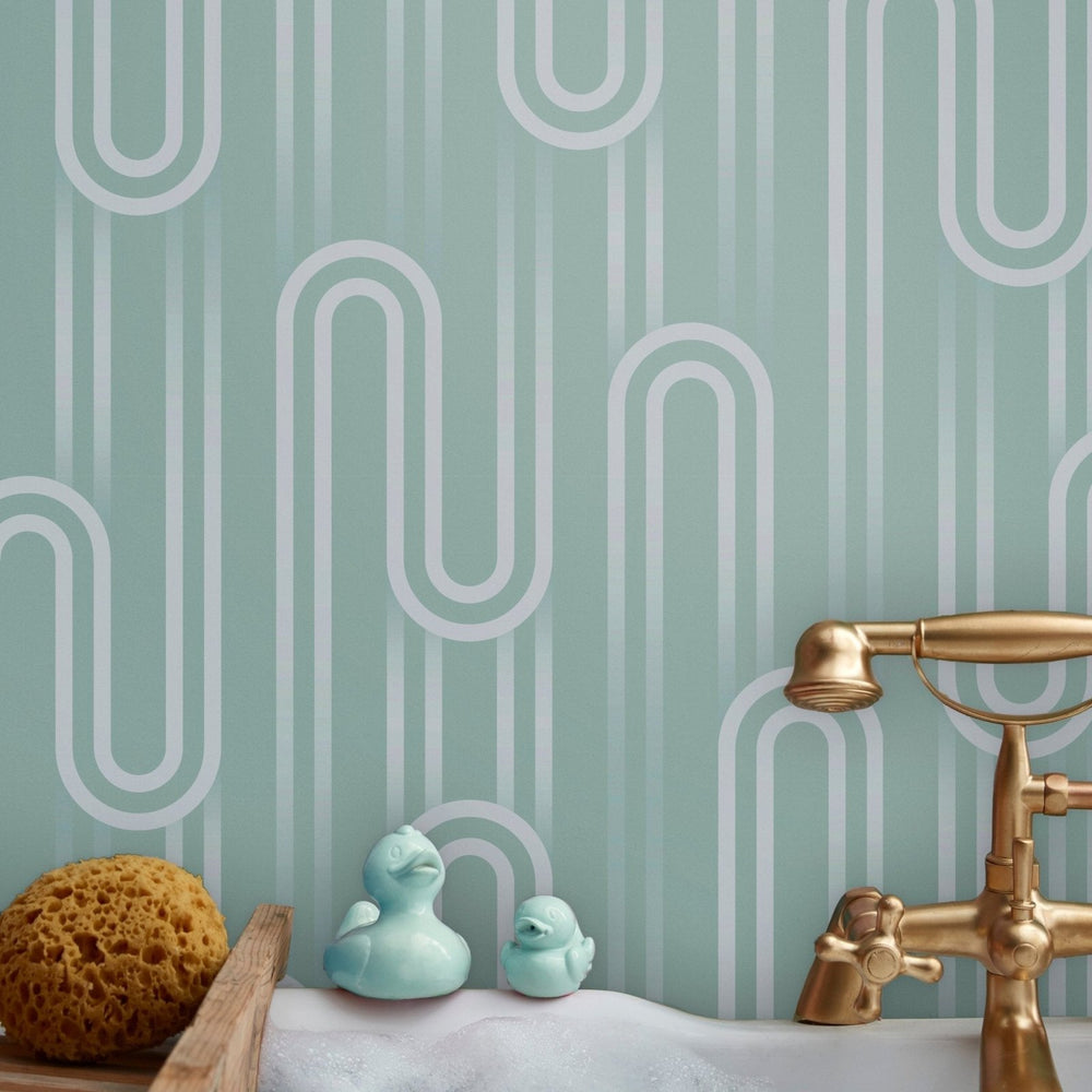  - Envy Ups and Downs Pistachio Wallpaper - 118730 - Decor Warehouse