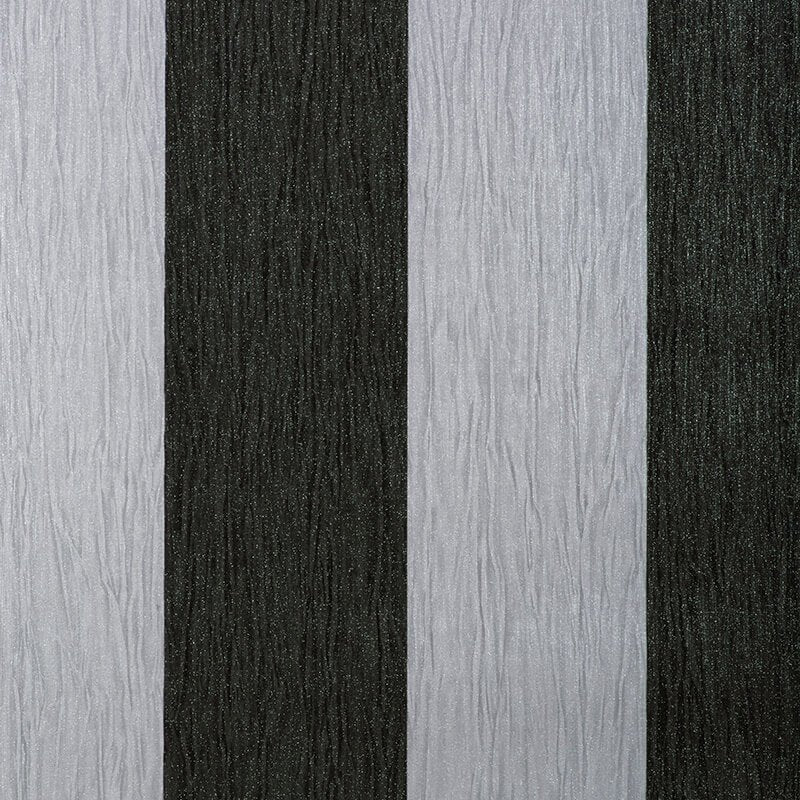  - Fabric Touch - Crystal Silver & Black Striped Wallpaper - 9012 - Decor Warehouse