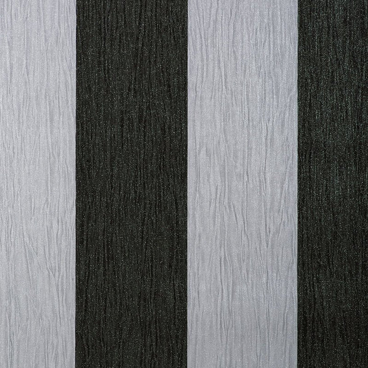 - Fabric Touch - Crystal Silver & Black Striped Wallpaper - 9012 - Decor Warehouse
