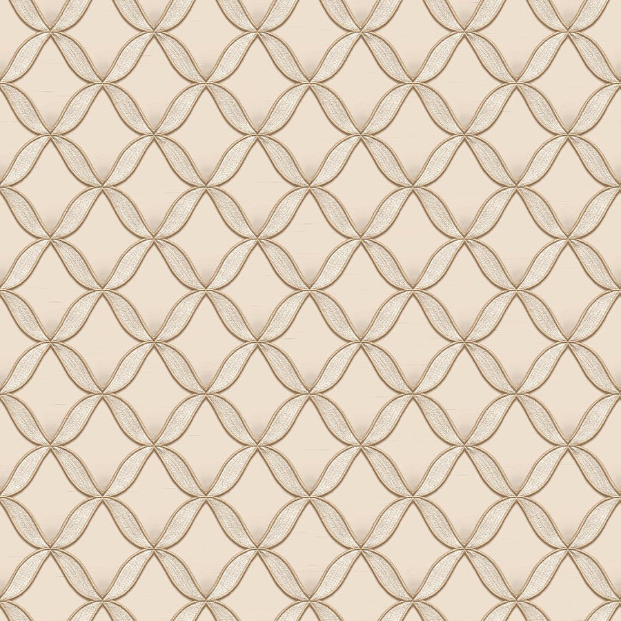 9111-Debona-Fabric Touch - Geometric Diamond Cream & Gold Wallpaper-Decor Warehouse