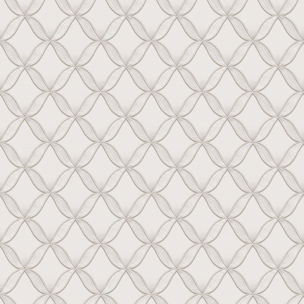 9113-Debona-Fabric Touch - Geometric Diamond Silver & Grey Wallpaper-Decor Warehouse
