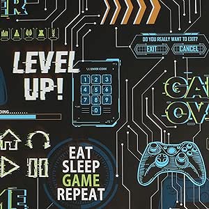  - Fresco Game Over - Black Multi Wallpaper - 113258 - Decor Warehouse