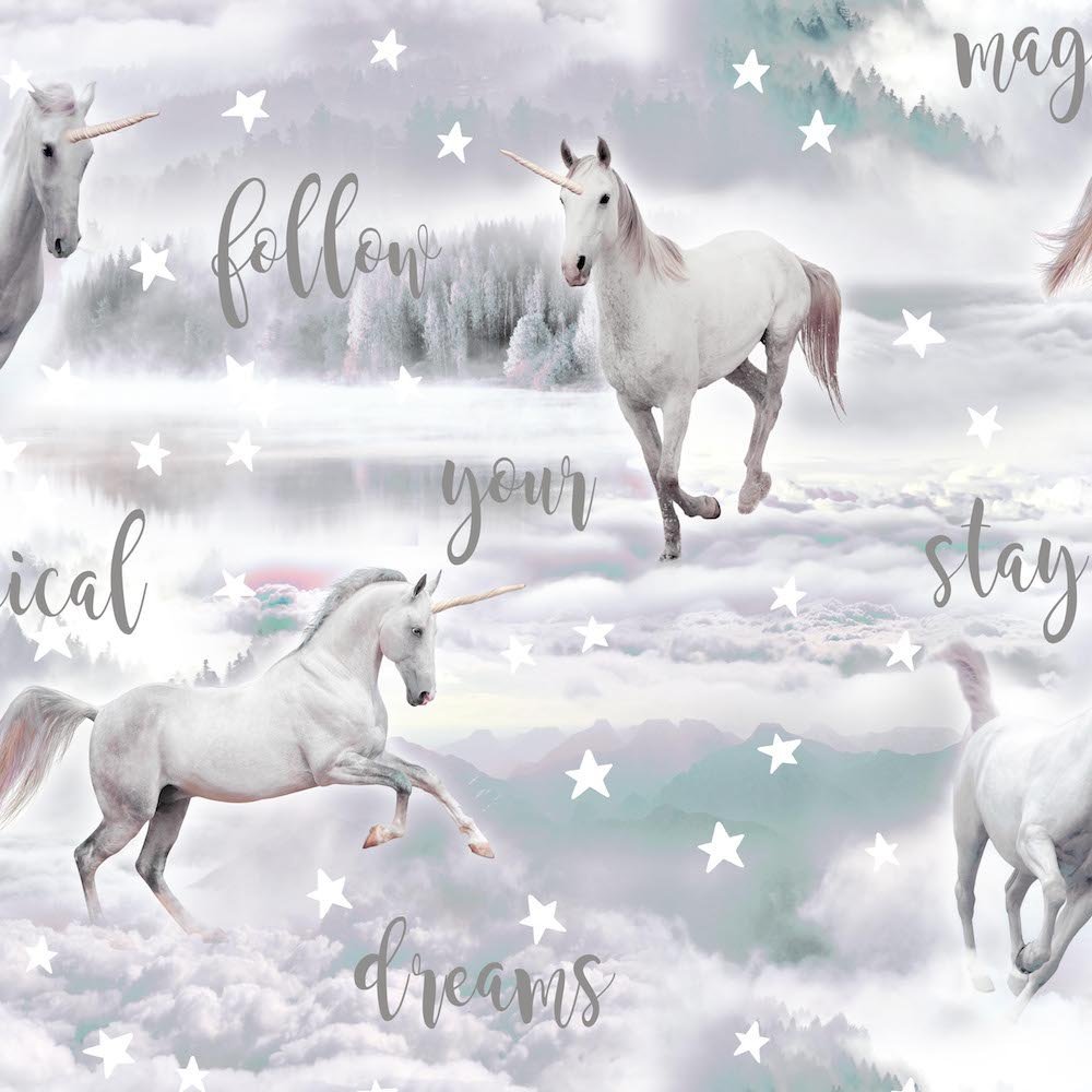 - Fresco Unicorn Dreamland - Atmosphere Wallpaper - 106941 - Decor Warehouse