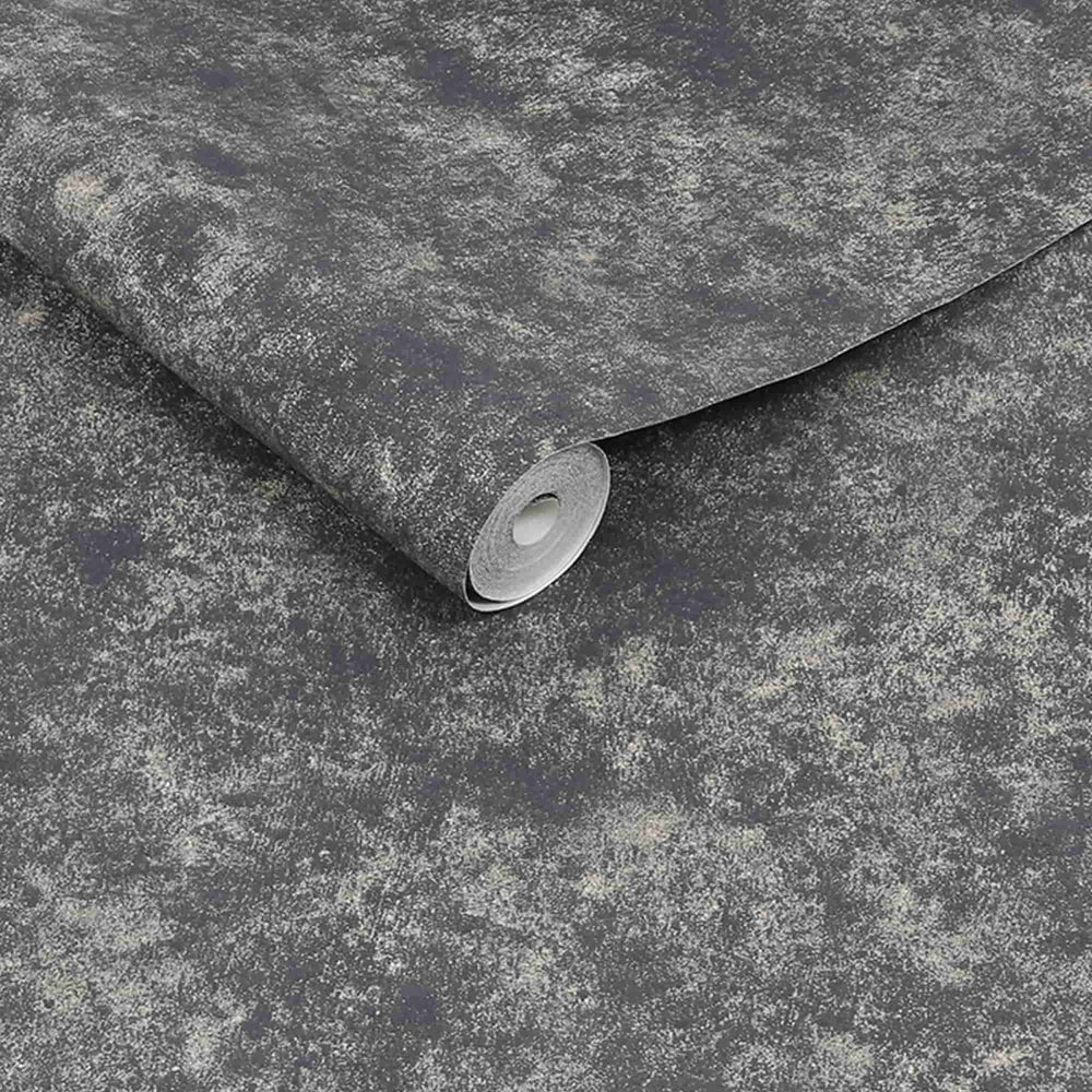 115722-Graham & Brown-Glided Concrete Onyx Textured Wallpaper-Decor Warehouse