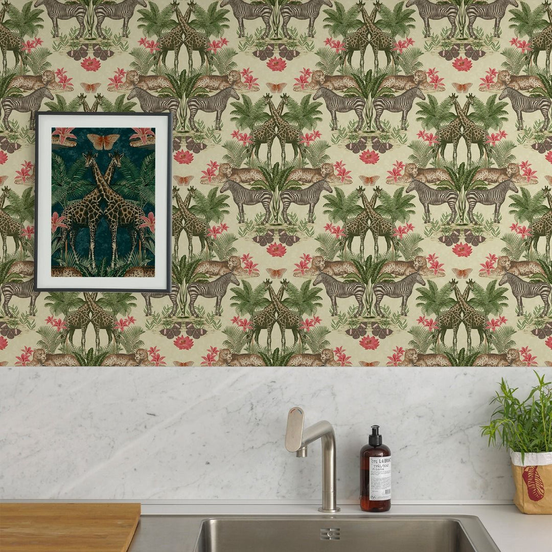  - Grandeco Animal Kingdom Wallpaper - A49303 - Decor Warehouse