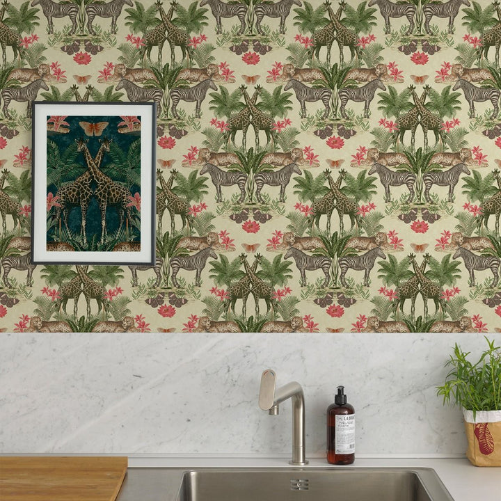  - Grandeco Animal Kingdom Wallpaper - A49303 - Decor Warehouse