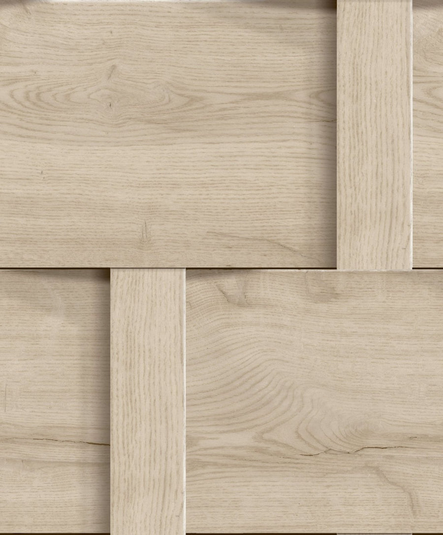 6738-Debona-Harrow Weave Wood Beige Panel Wallpaper-Decor Warehouse