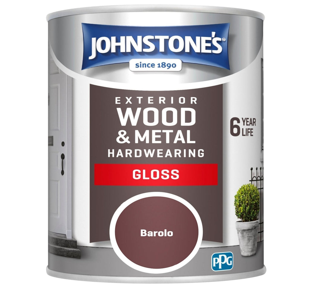 - Johnstone's Exterior Hardwearing Gloss Paint - Barolo - 750ml - Decor Warehouse