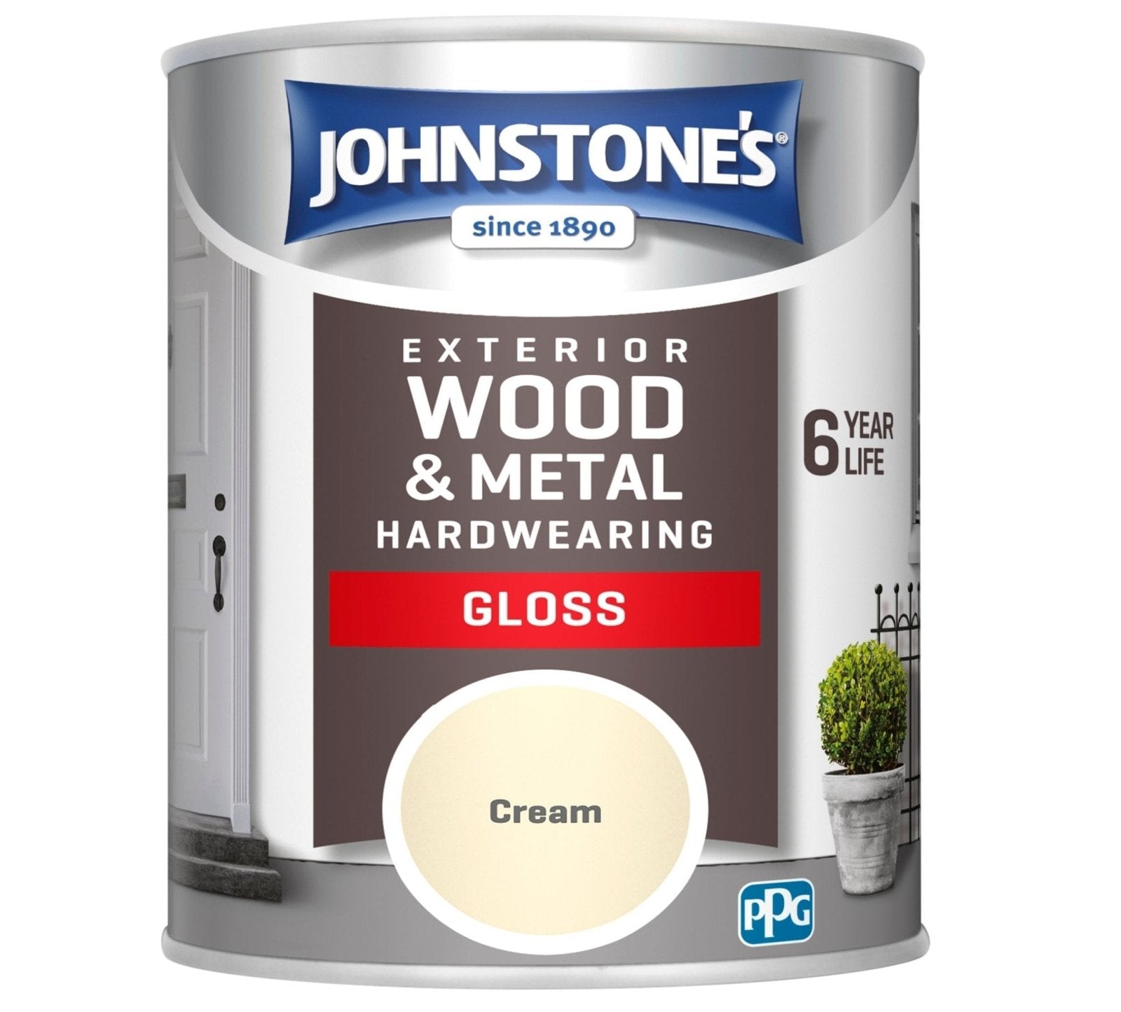 - Johnstone's Exterior Hardwearing Gloss Paint - Cream - 750ml - 11007382 - Decor Warehouse